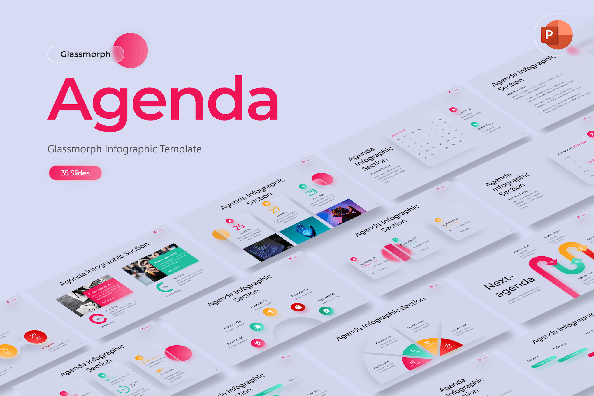 Glassmorphic Agenda PowerPoint Template