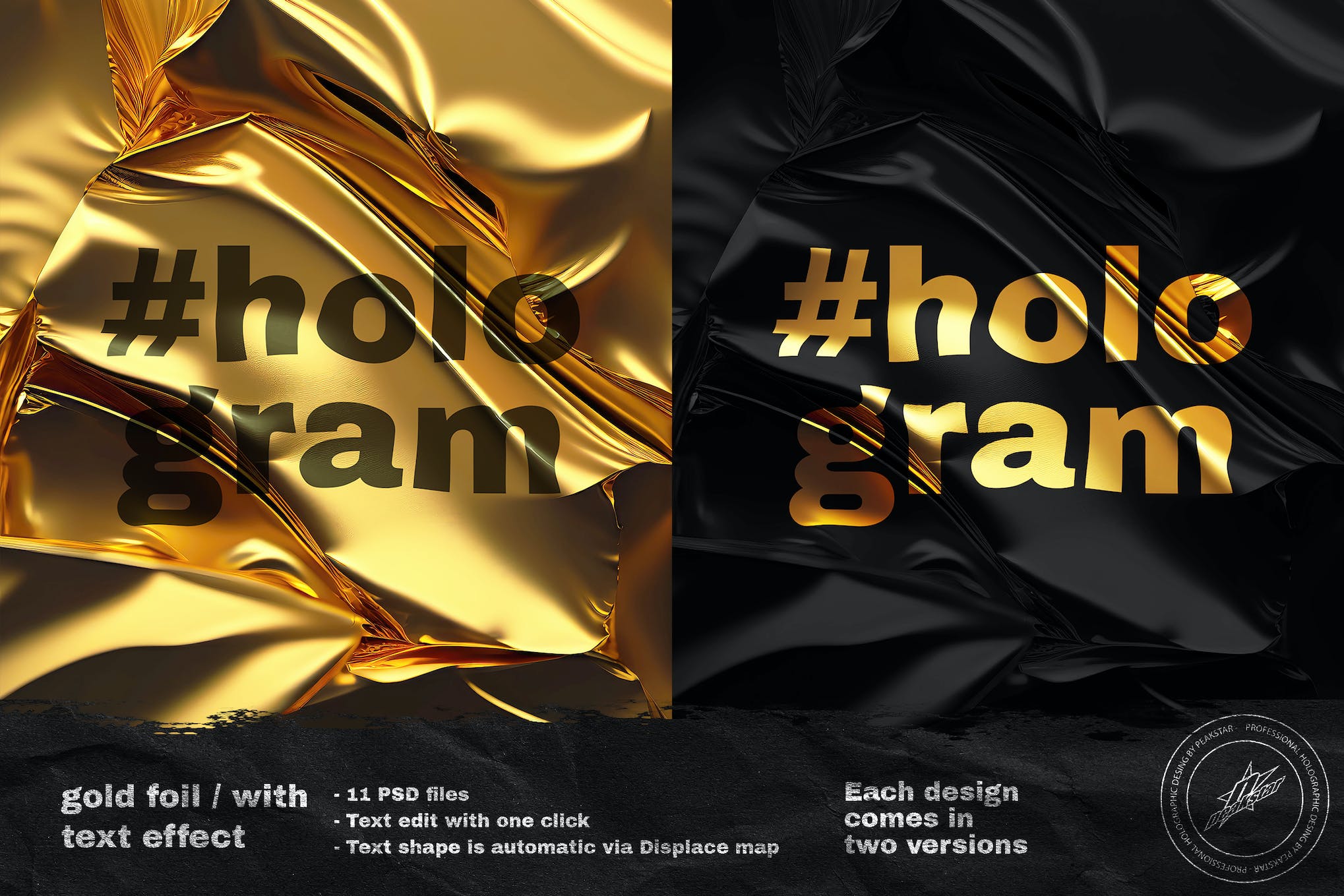 Gold Foil Text Effect for Photoshop