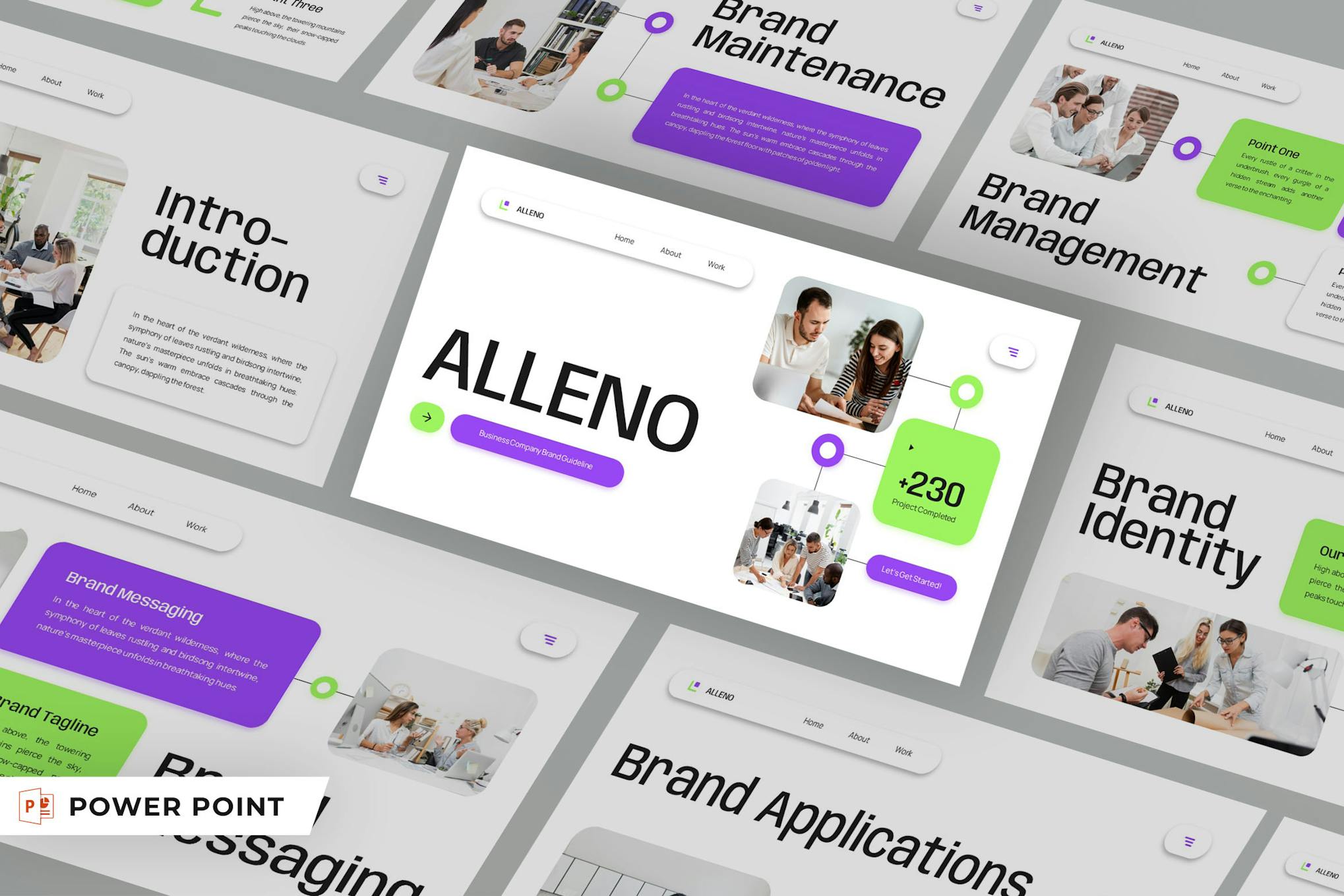 Green & Purple Modern PowerPoint Template