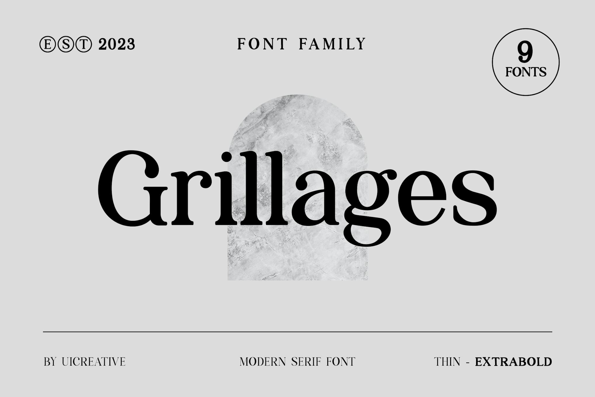 Grillages Modern Serif Font