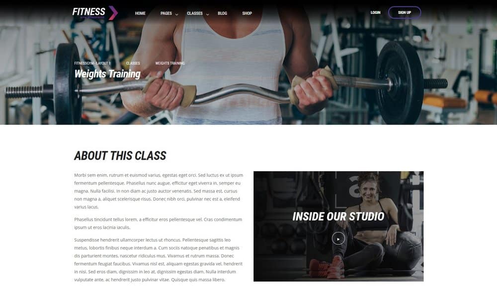 gym-website-classes