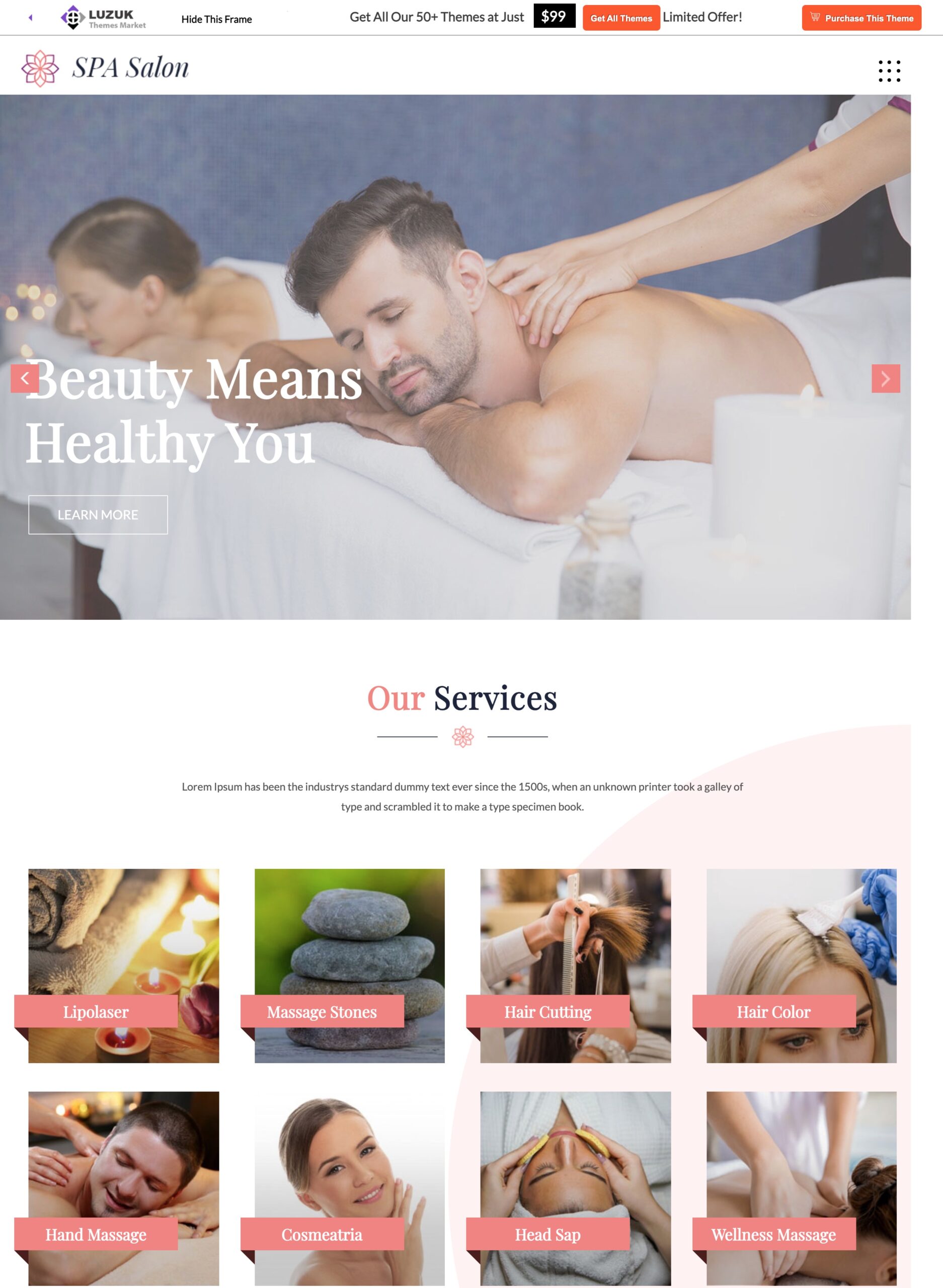 hair salon wordpress theme