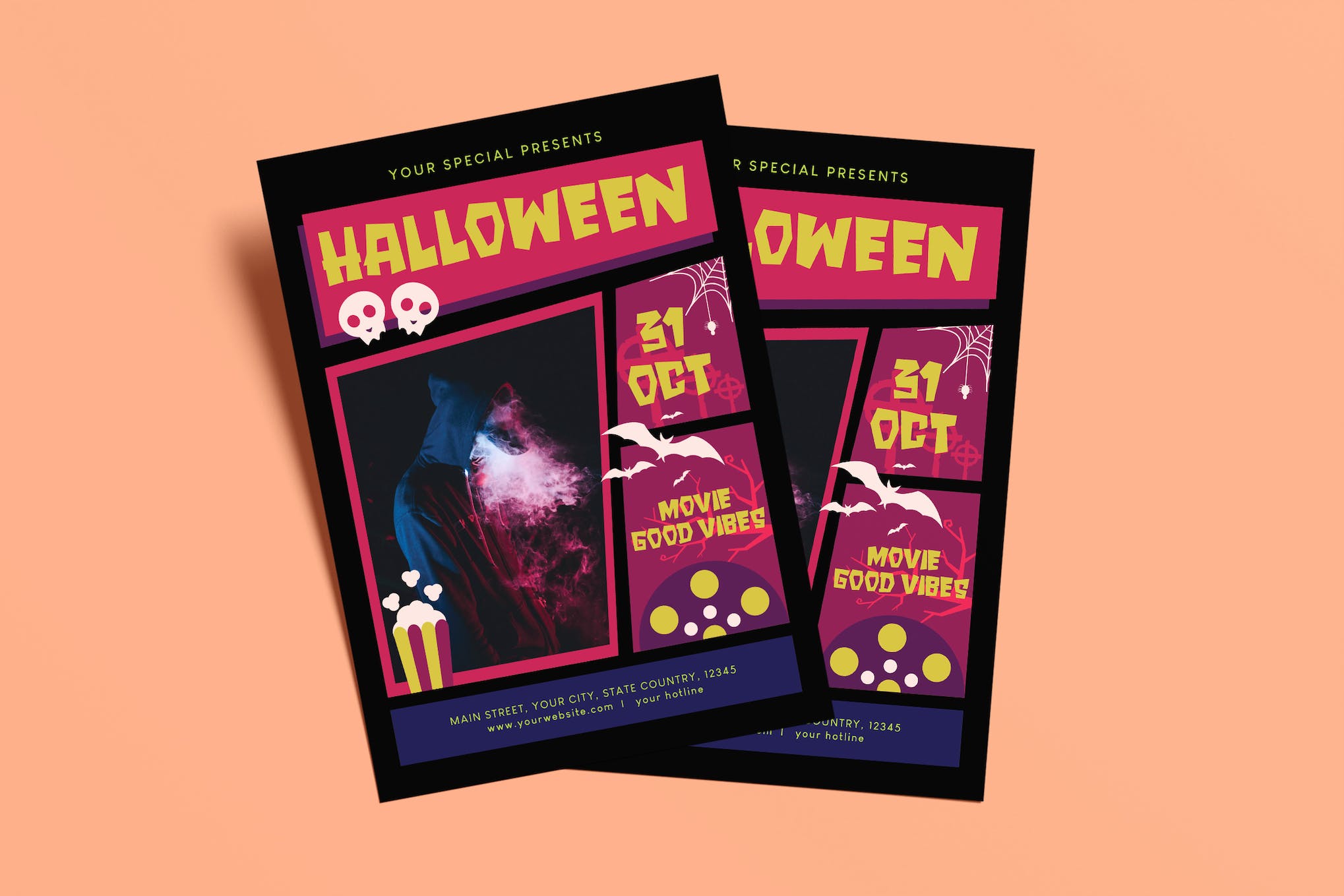 Halloween Movie Night Flyer Template