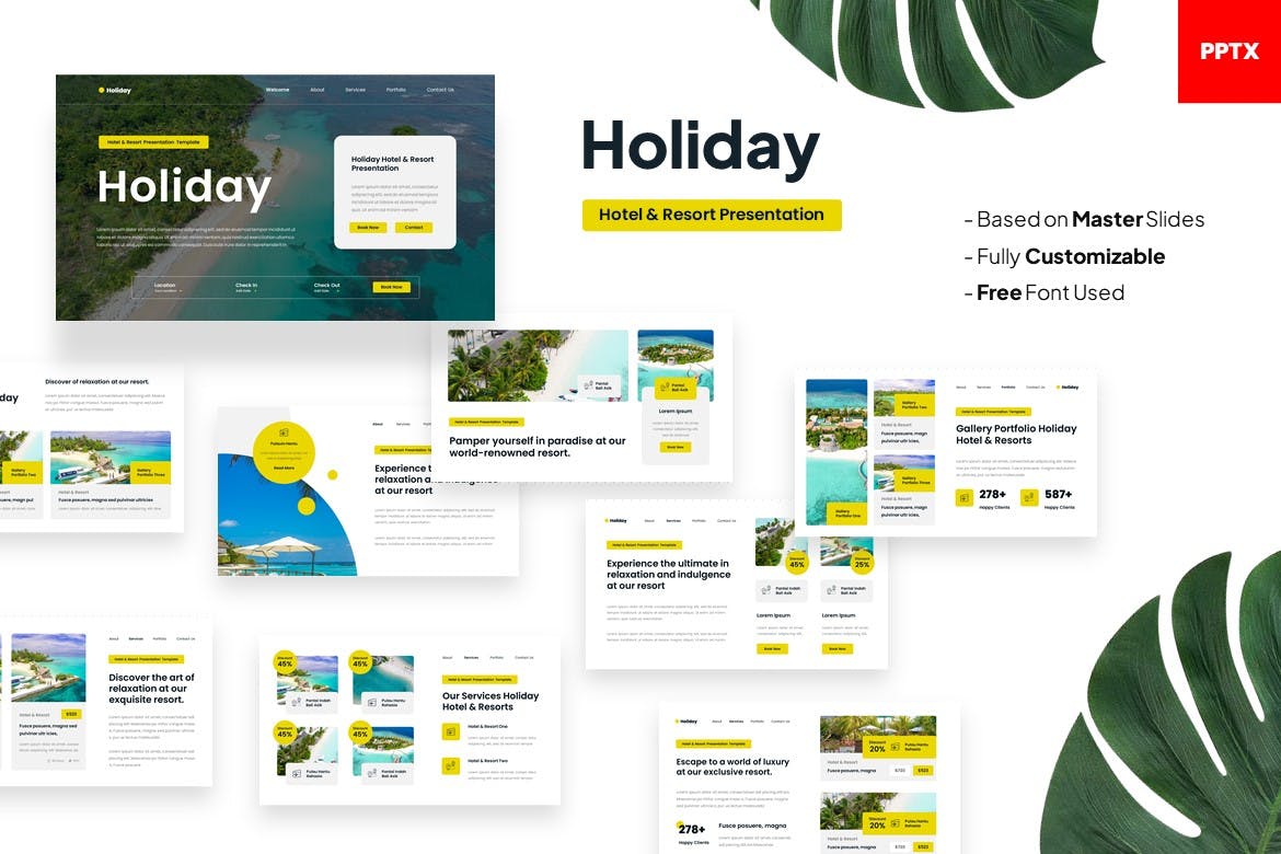 Holiday Hotel Resort PowerPoint Template