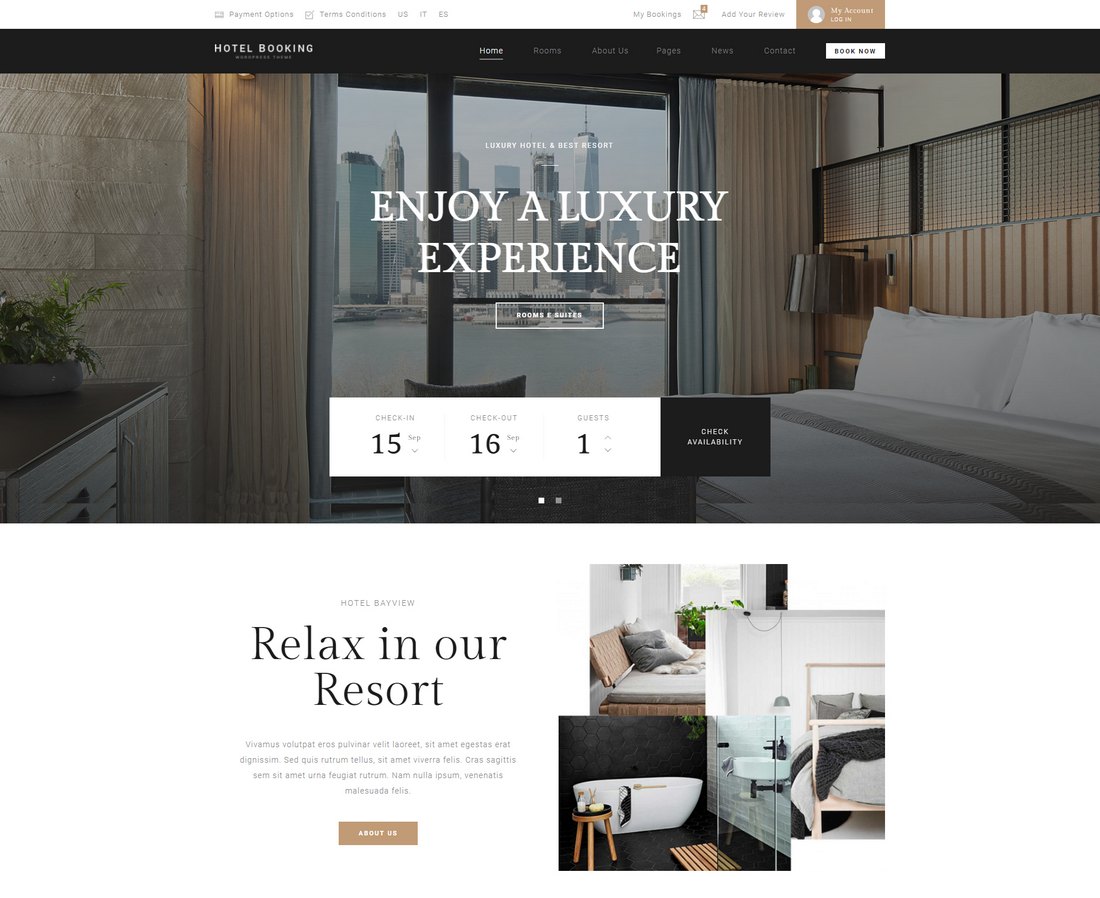 hotel booking wp theme