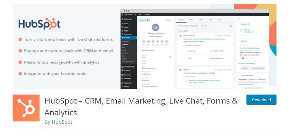 hubspot wordpress plugin