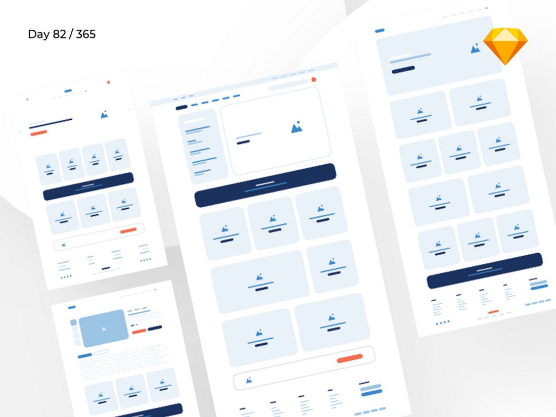 iComm - Free eCommerce Wireframe Kit