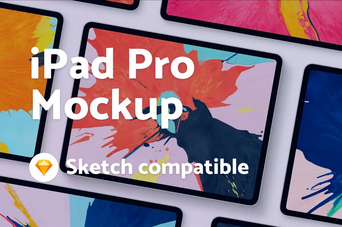 iPad Pro Mockup Sketch Template