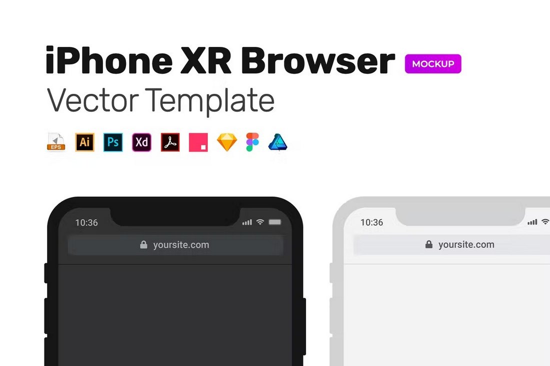 iPhone Mobile Browser Mockup Template