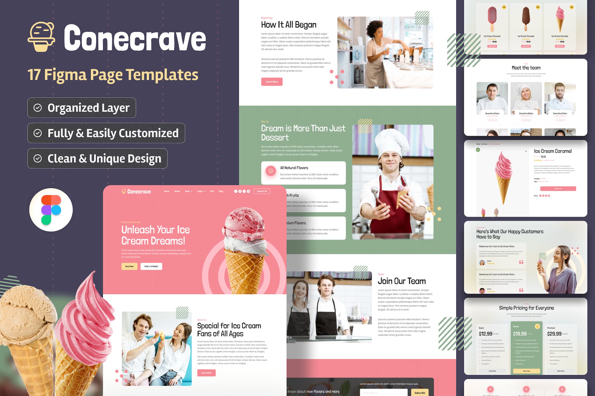 Ice Cream, Cake & Candy Store Figma UI Template