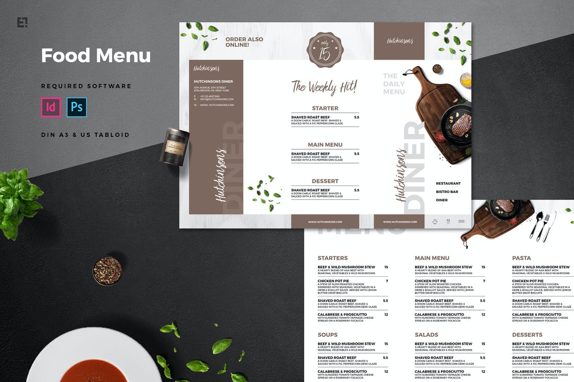 22+ Best Adobe InDesign Templates for Any Design Project in 22 With Menu Template Indesign Free