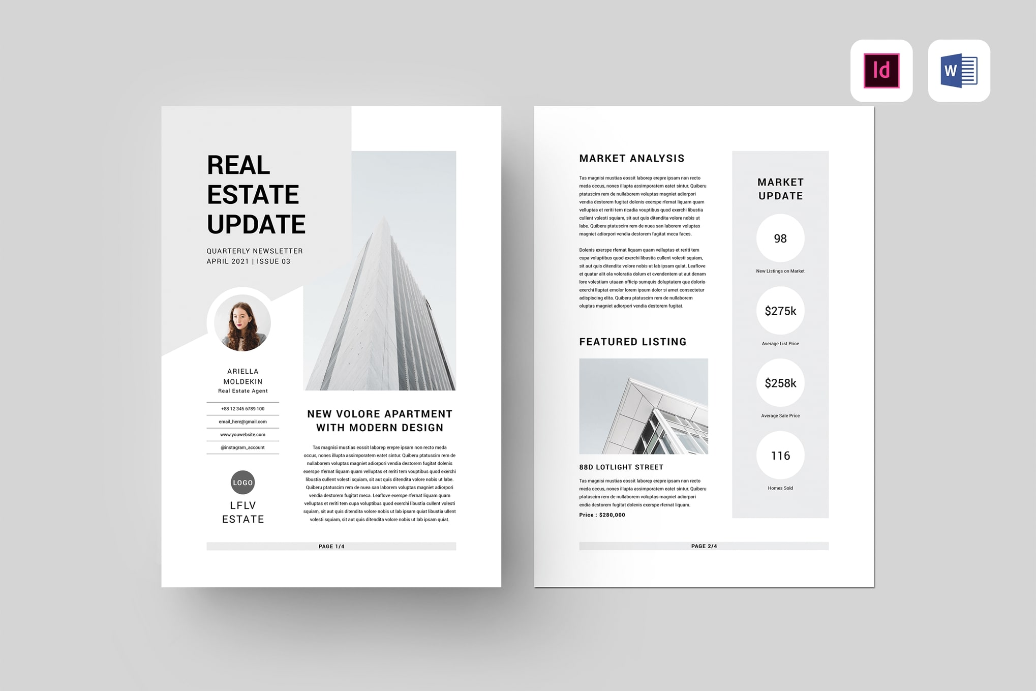 indesign newsletter template