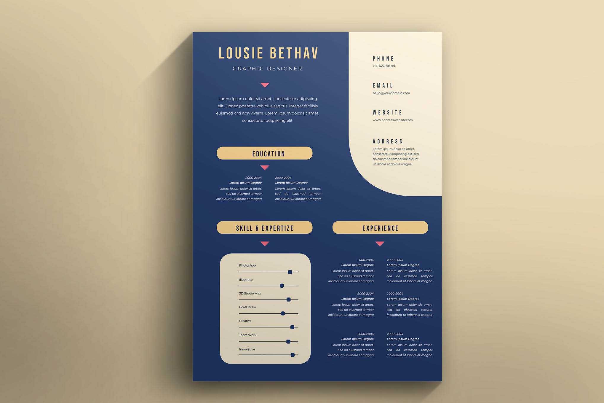 indesign resume