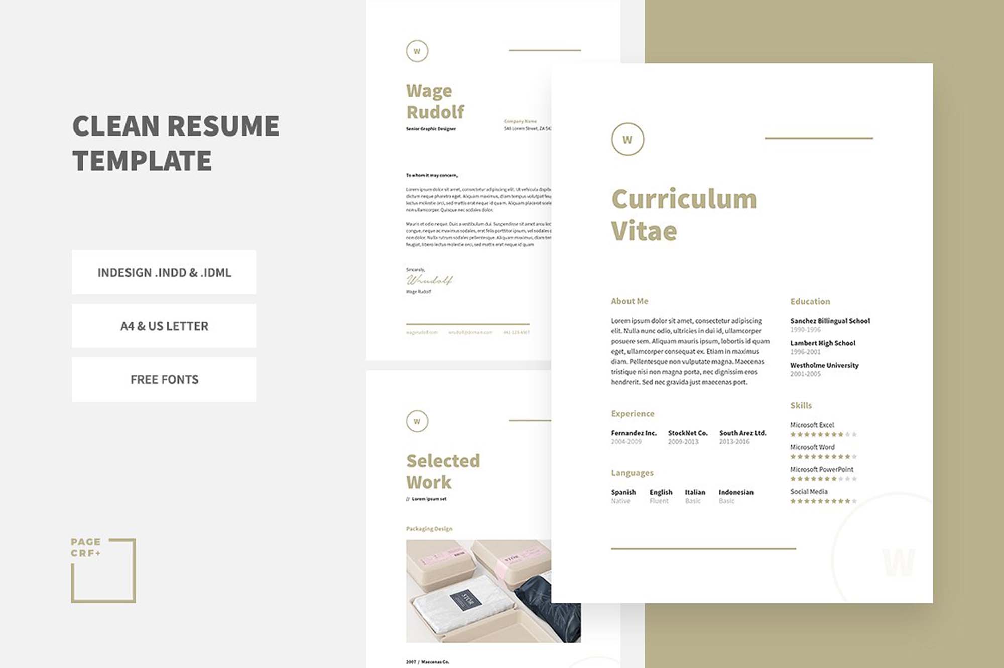 indesign resume