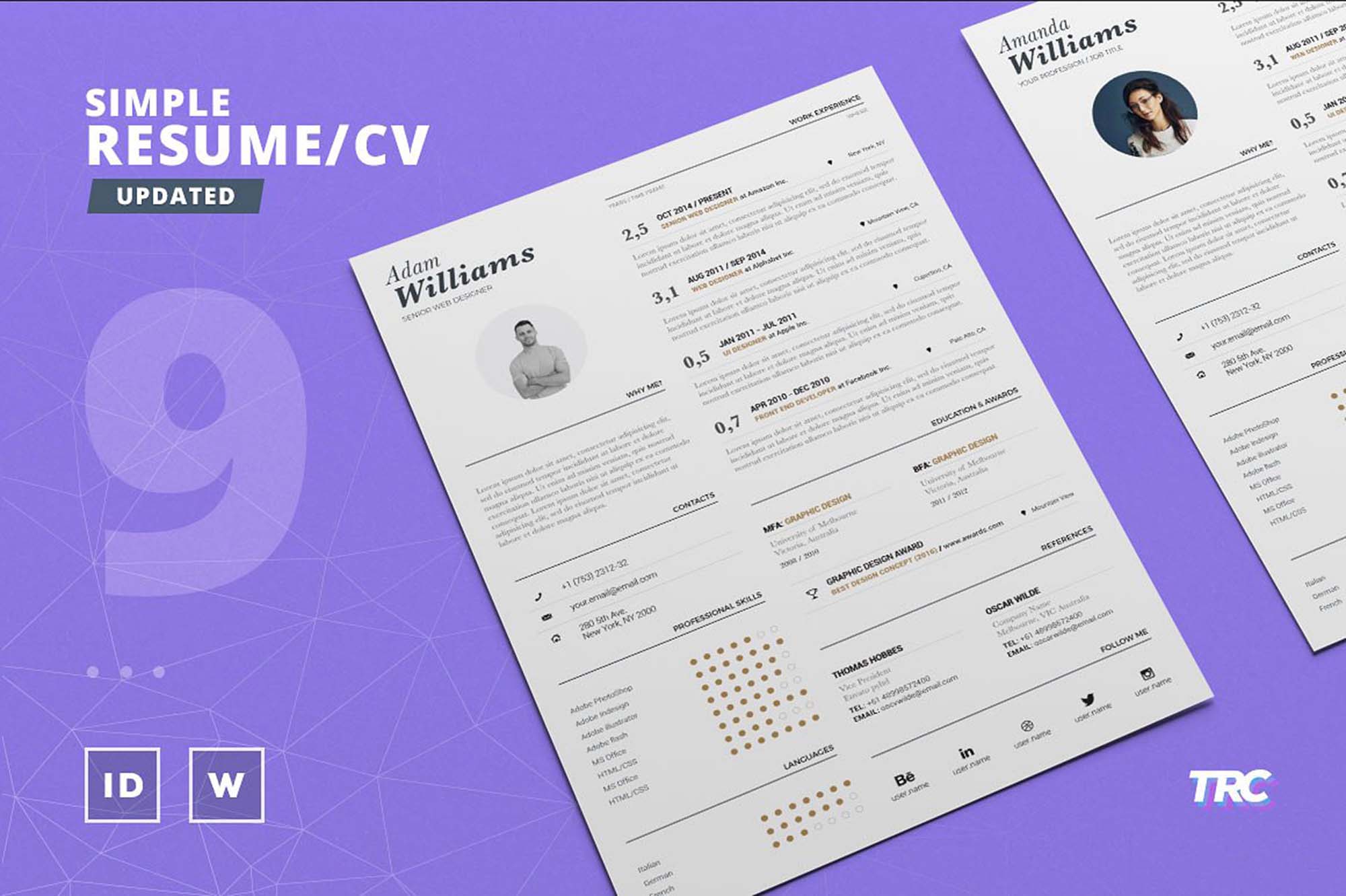 indesign resume