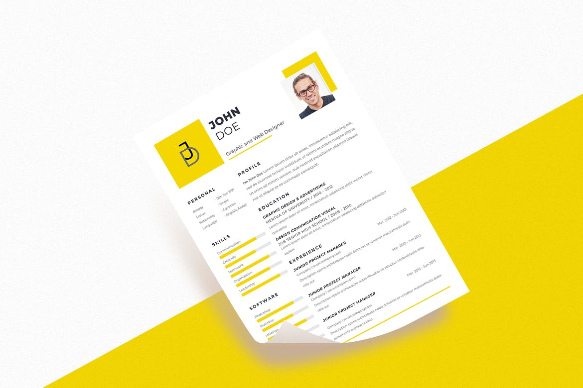 resume template indesign free download