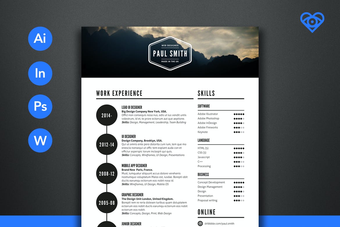 resume template indesign free download