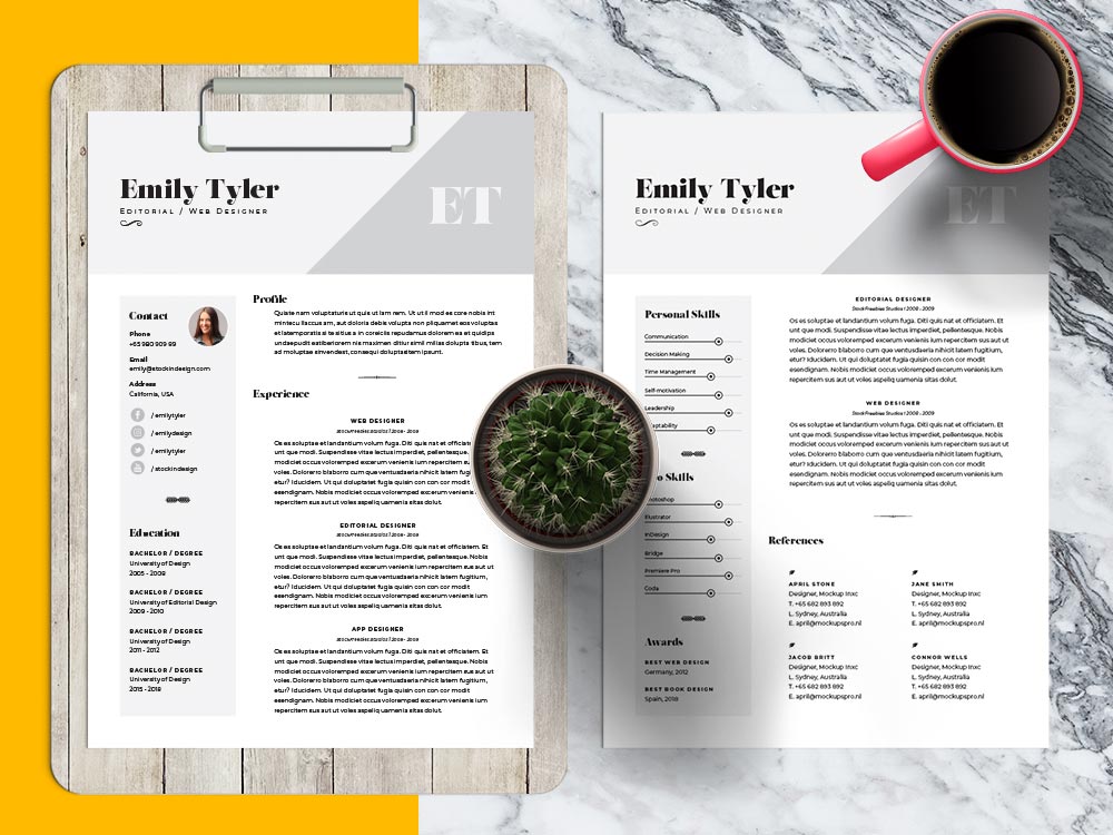 resume template indesign free download