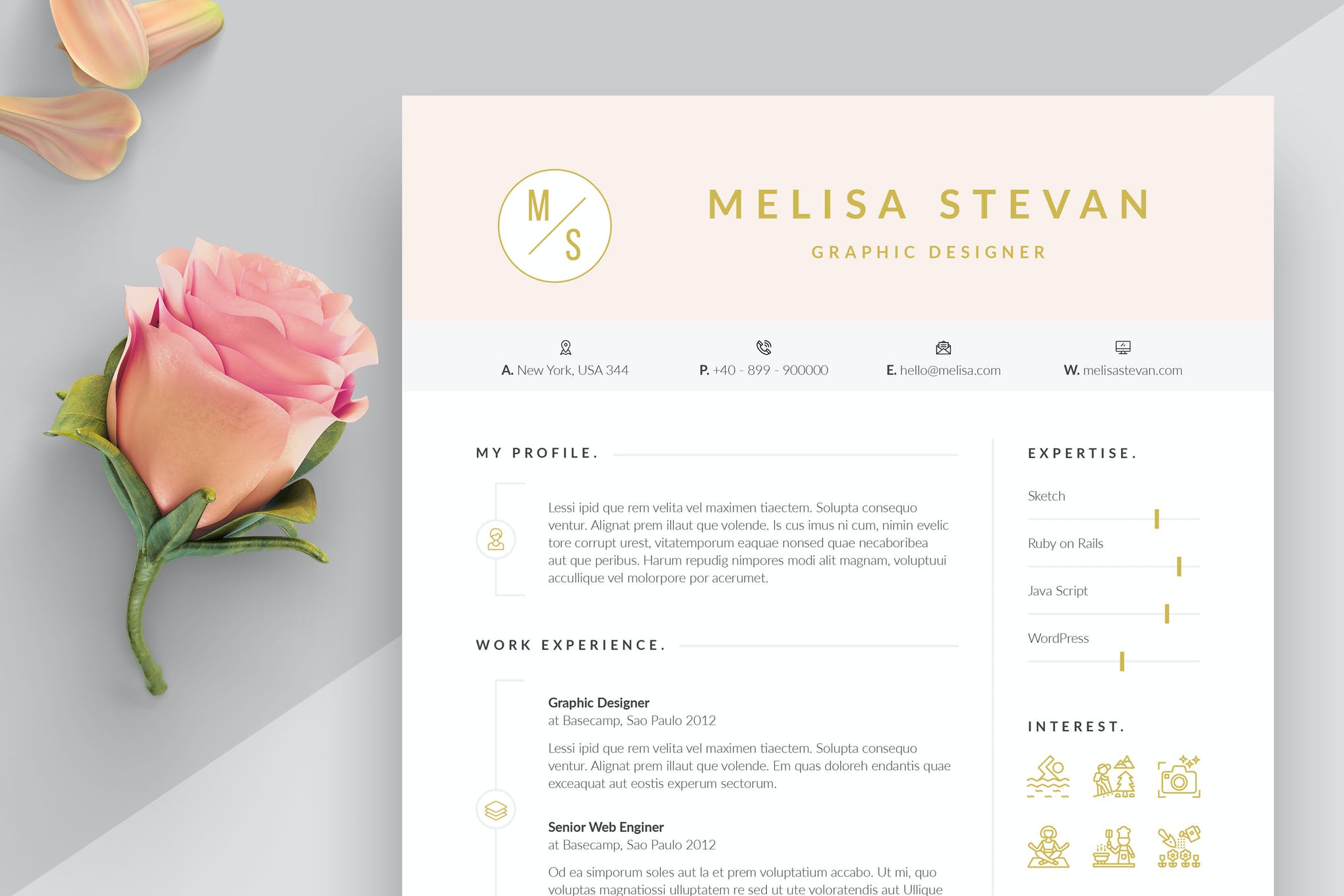 indesign resume template