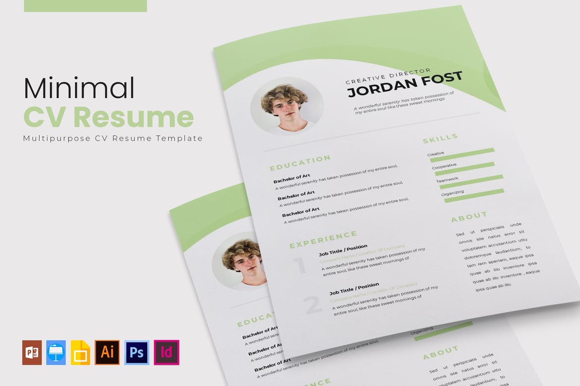 resume template indesign free download