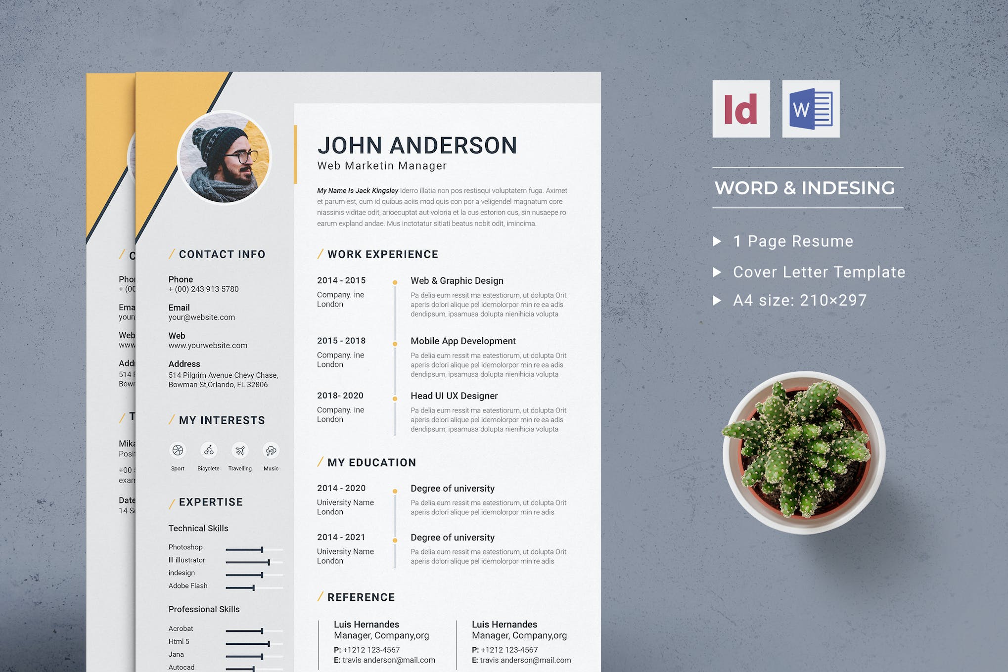 InDesign Resume Template for Designers