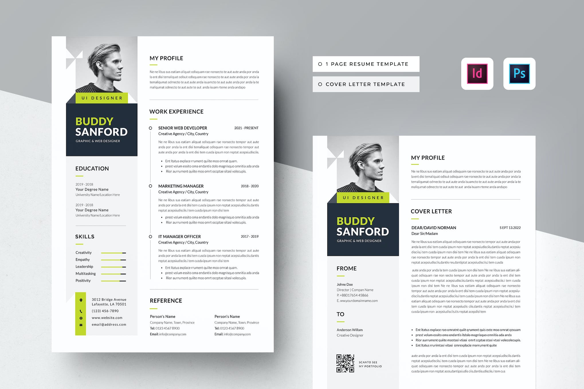 InDesign Resume Template for Freelancers