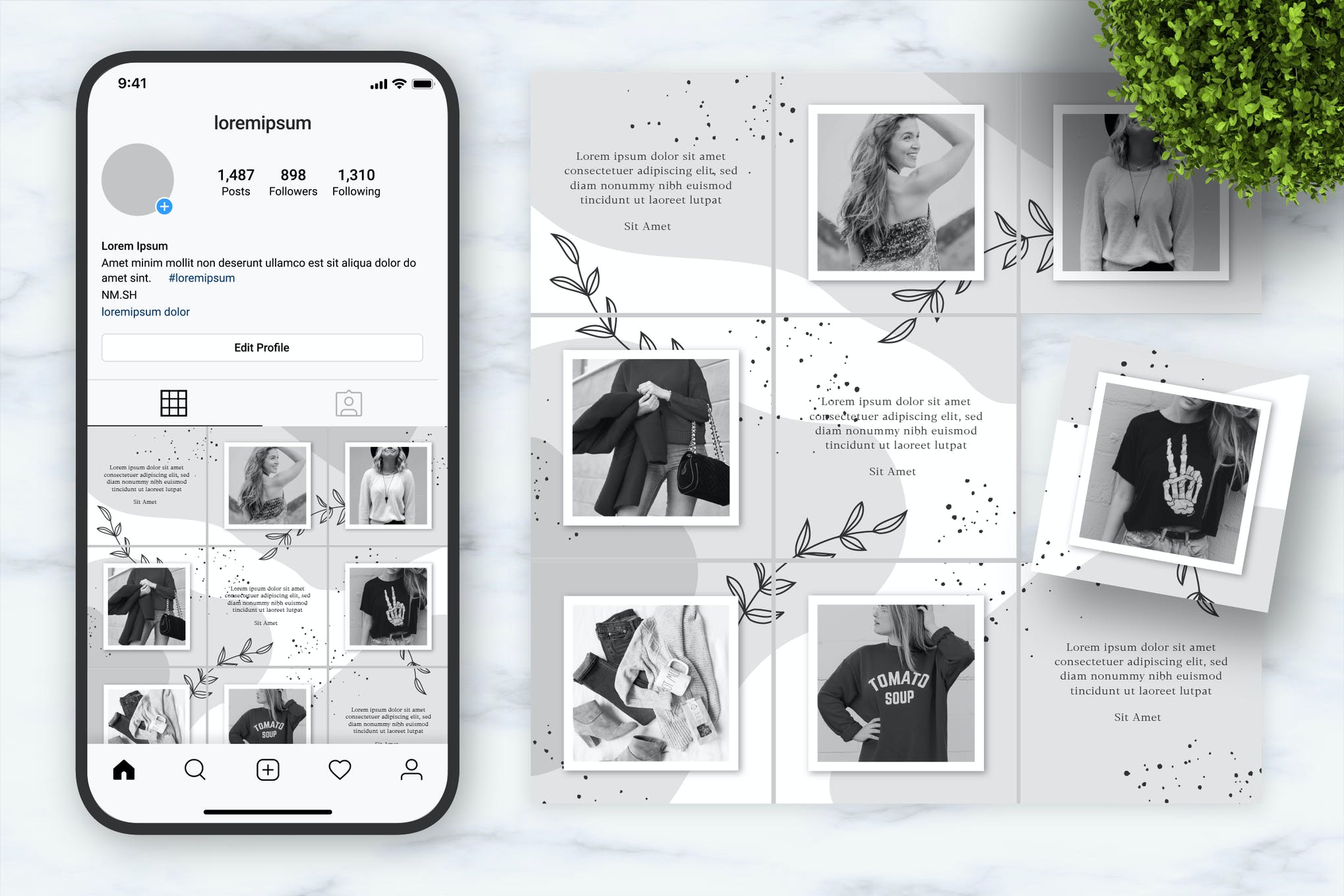 instagram grid template