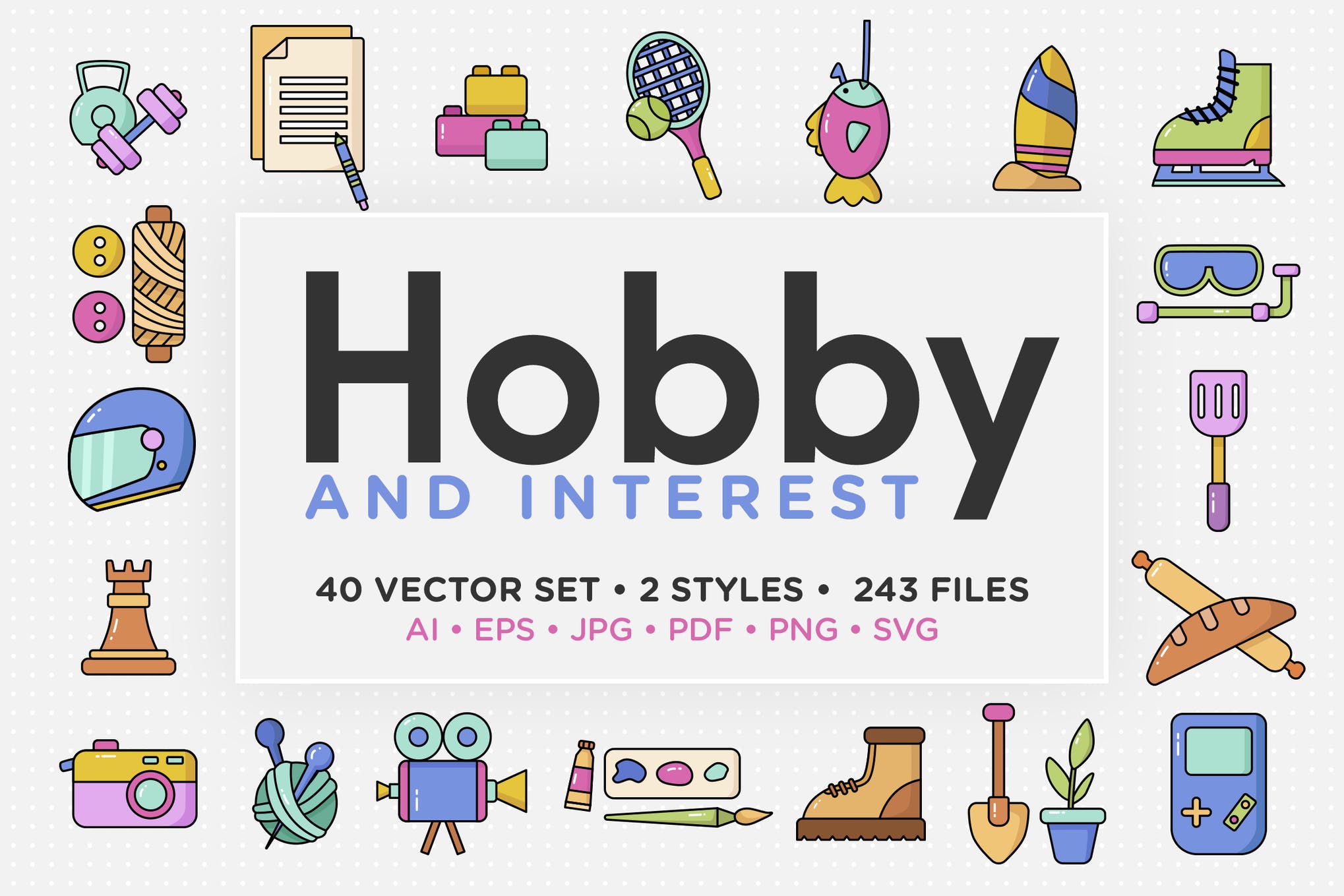 Instagram highlight cover hobby interest Vector Image