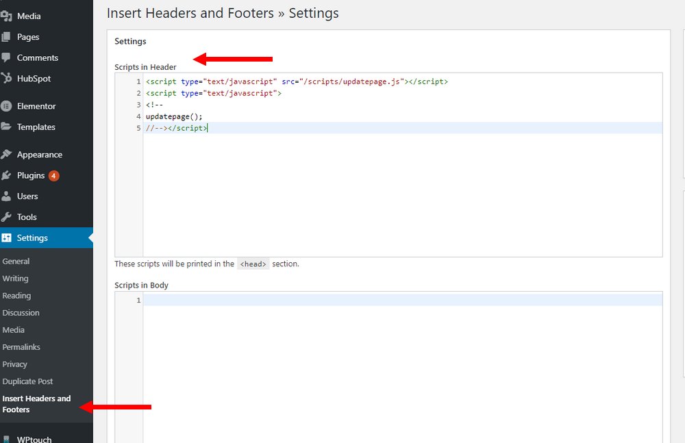 install headers and footers 2