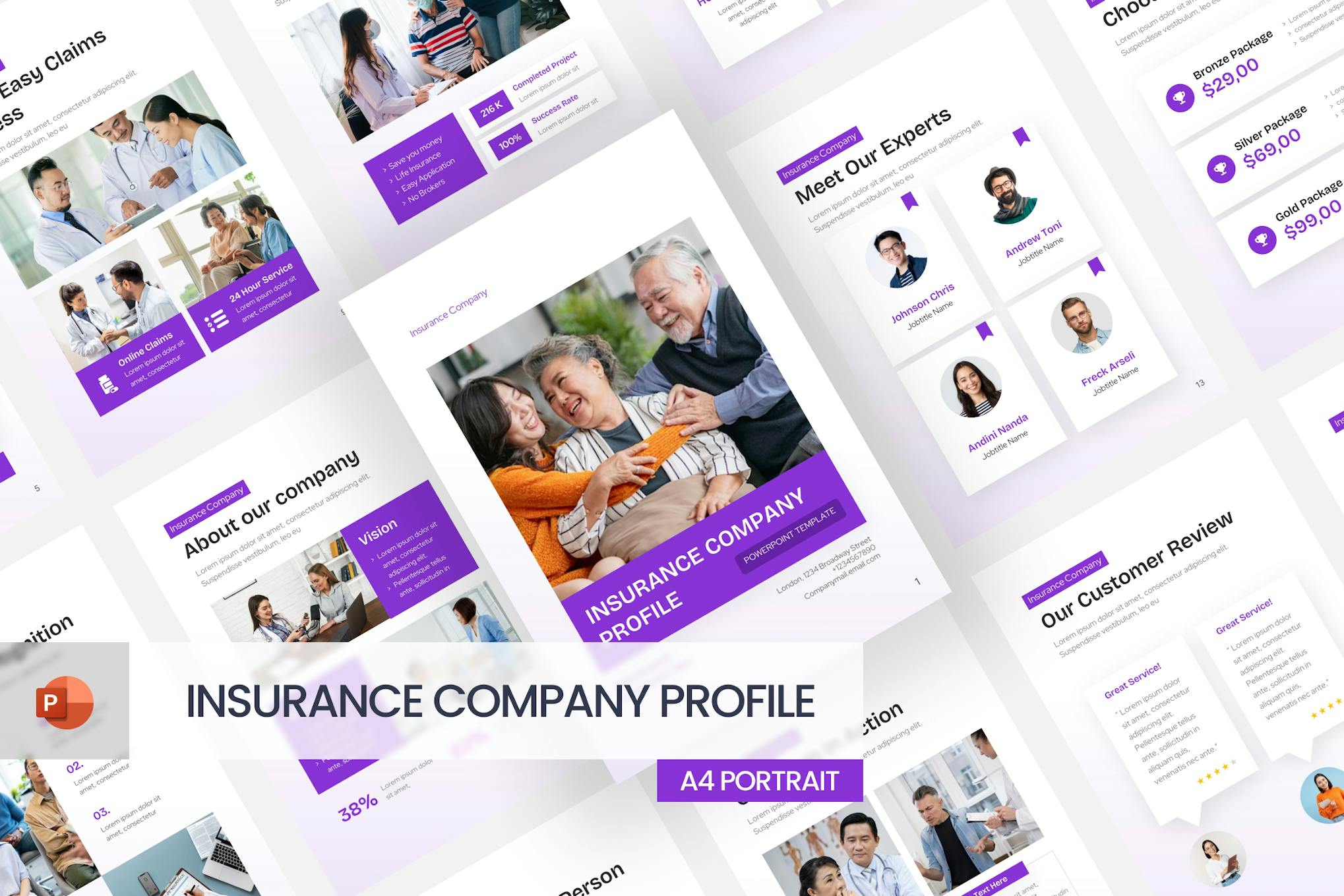 Insurance Company Profile PowerPoint Template