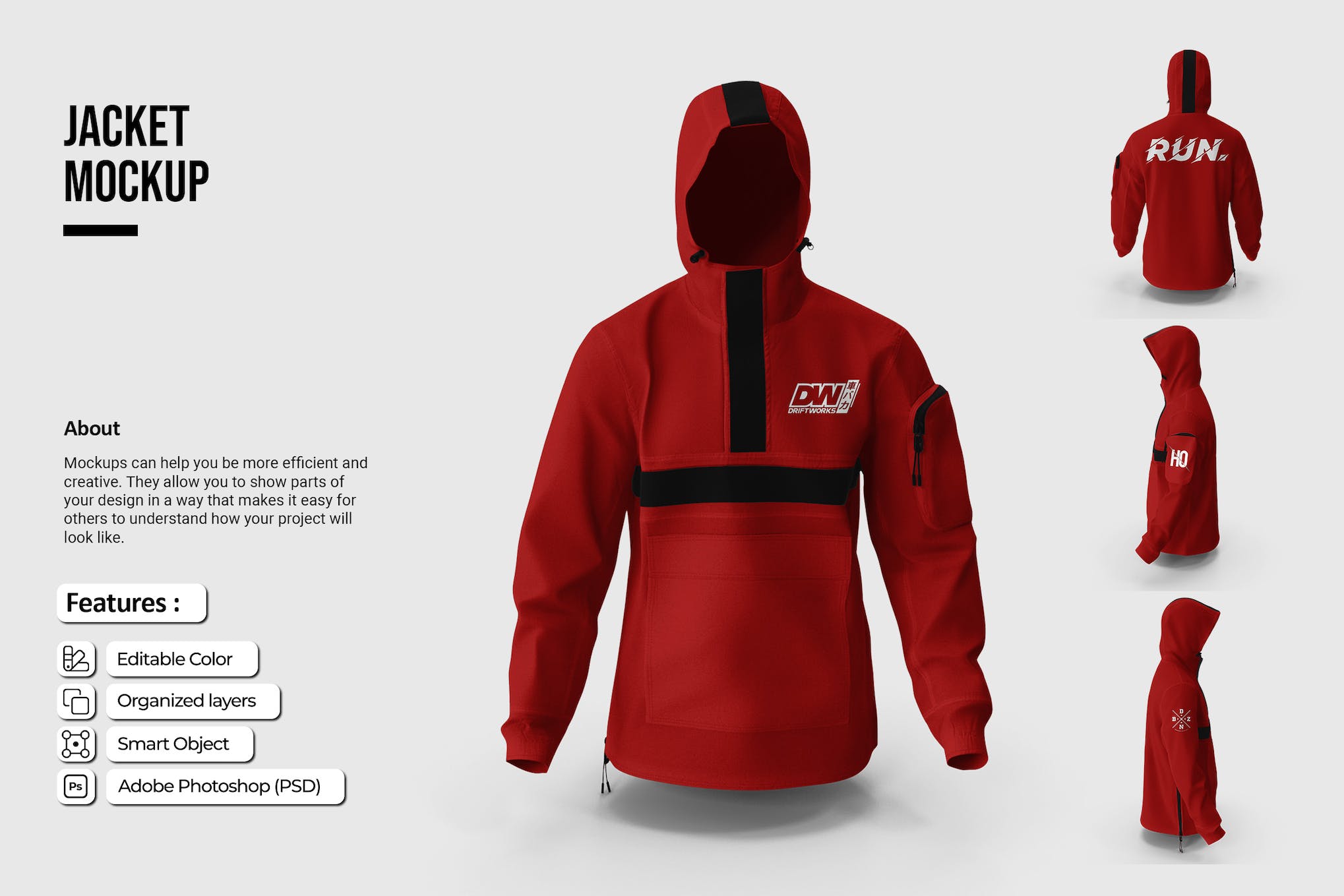 Jacket Mockup Template PSD