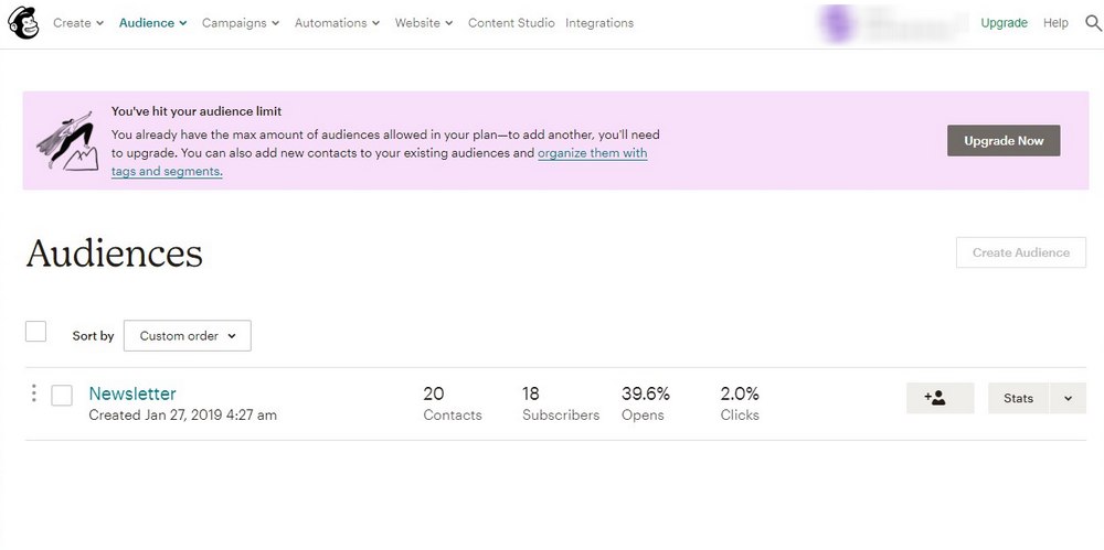 mailchimp setup 1