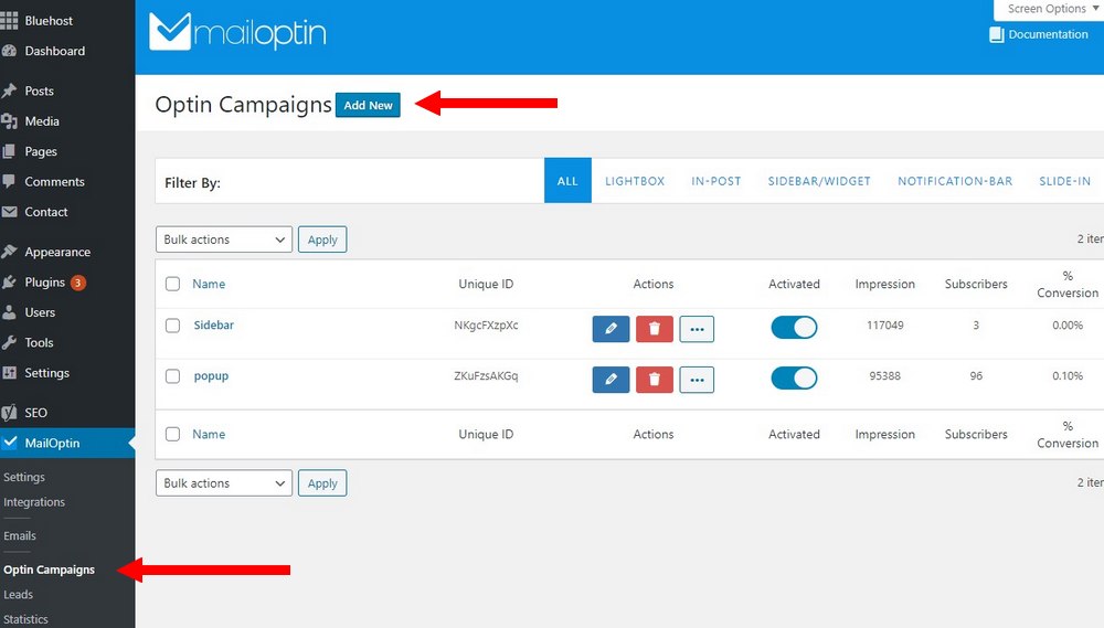 mailoptin create campaign 1