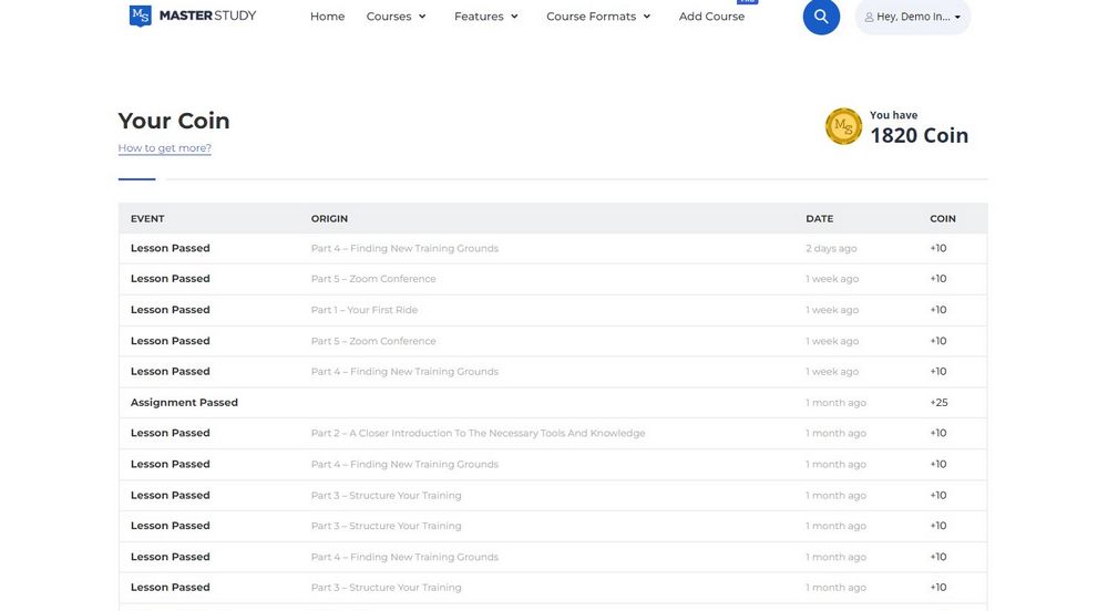 masterstudy lms points system