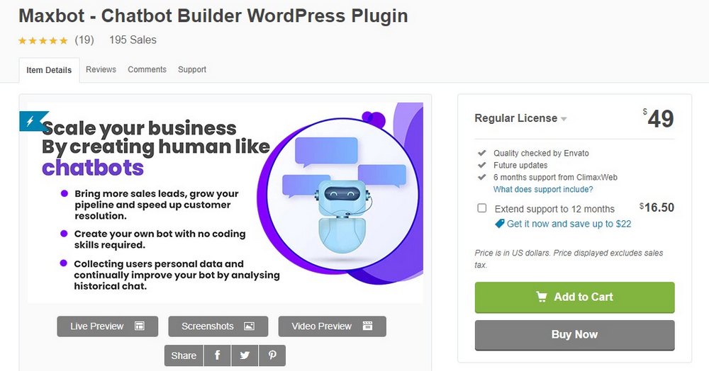 maxbot wordpress plugin