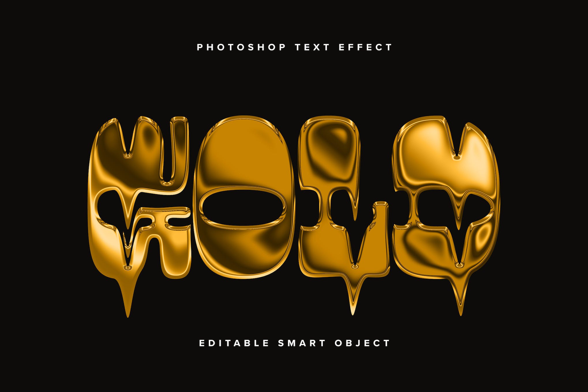 Melting Gold PSD Text Effect