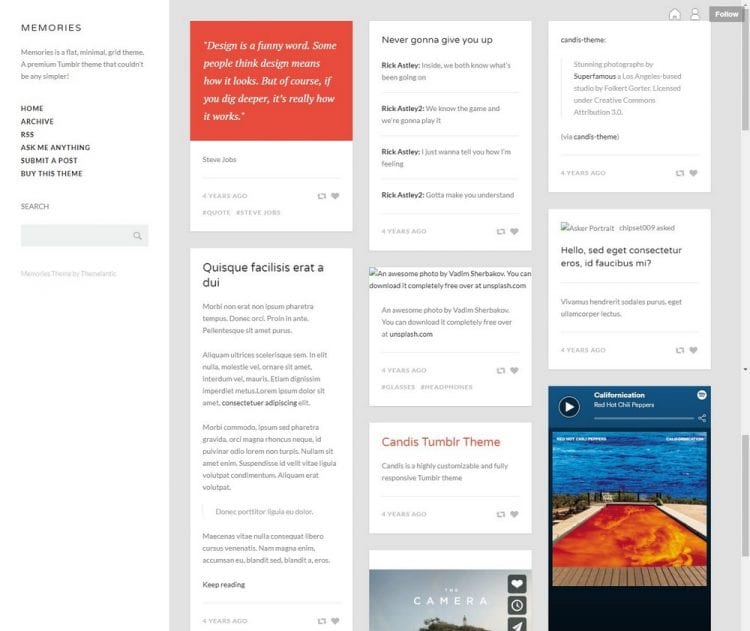 30+ Minimalist Tumblr Themes - Theme Junkie