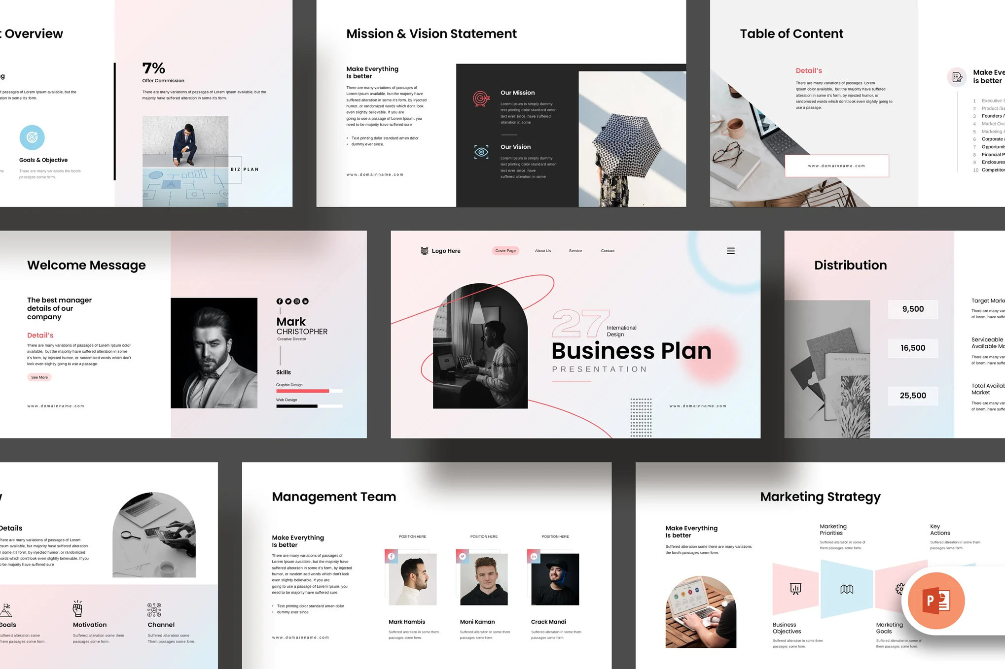 Minimal Business Plan PowerPoint Template