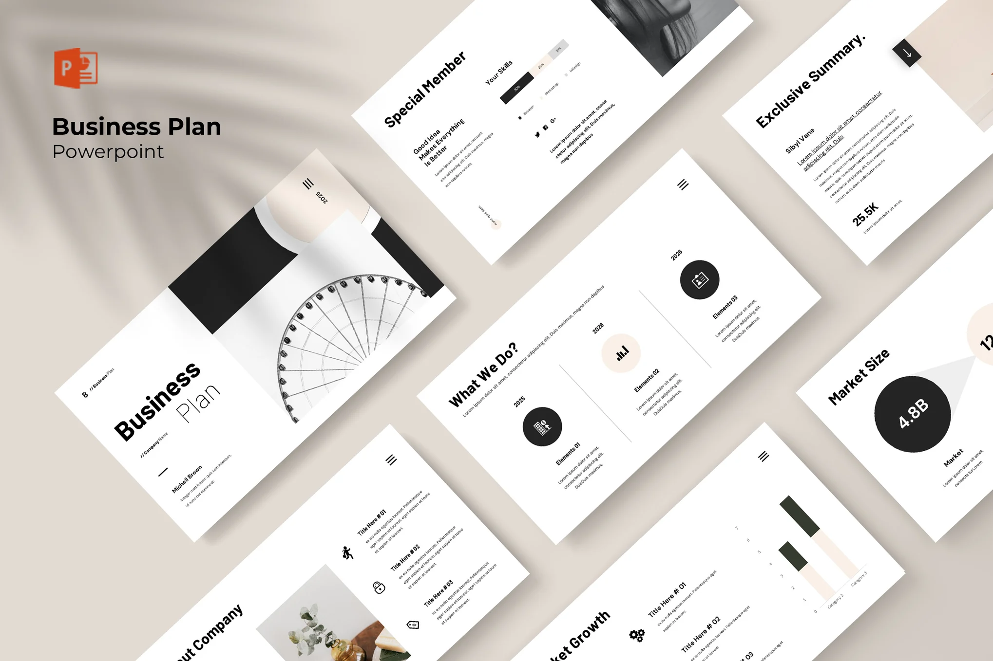 Minimal Business Plan PowerPoint Template