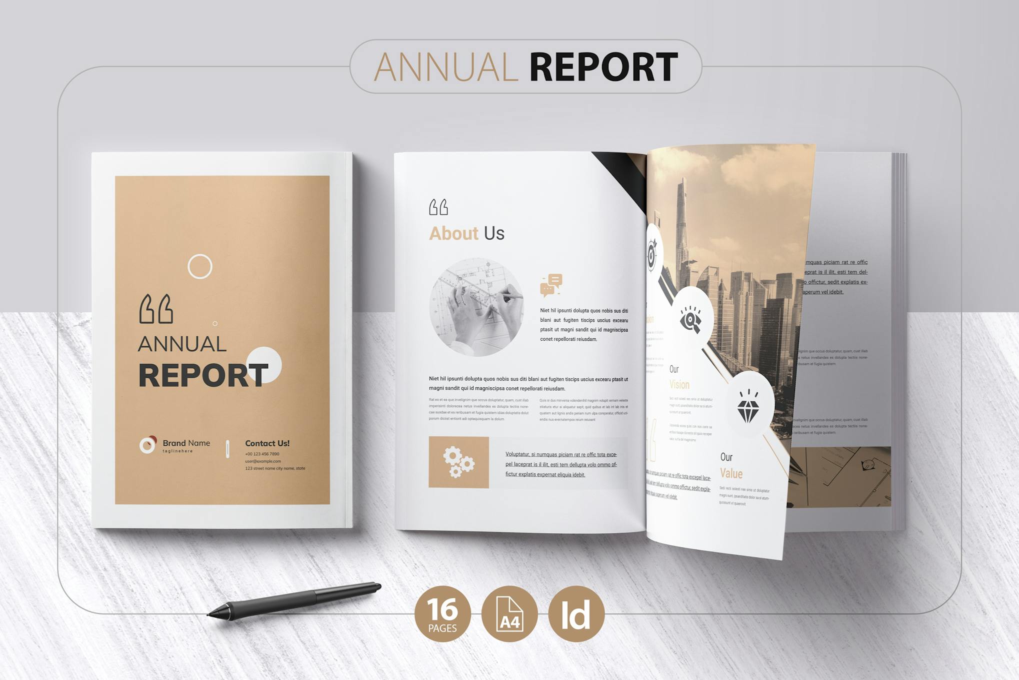 Modern InDesign Annual Report Template