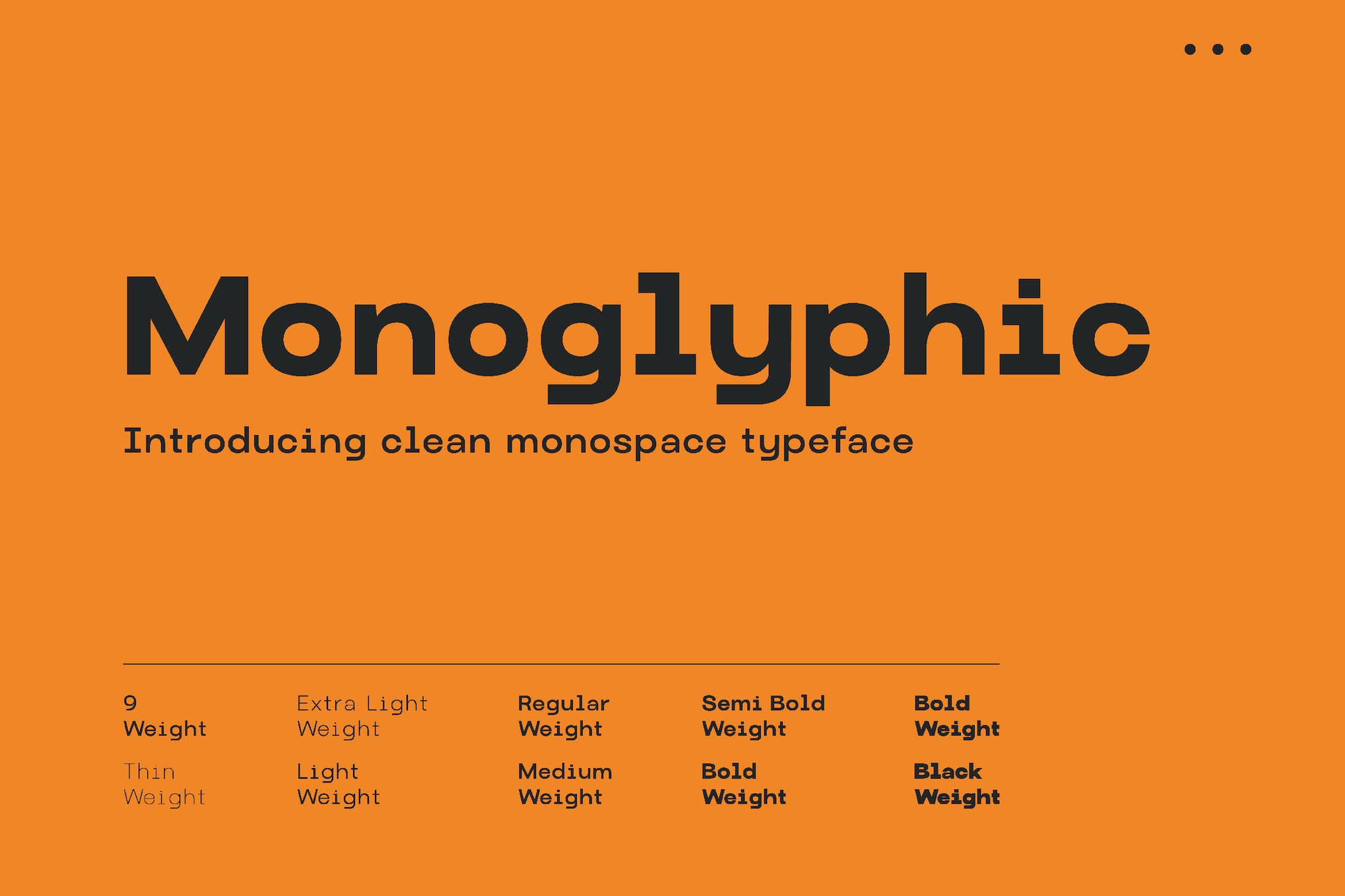 Monoglyphic Clean Monospace Typeface