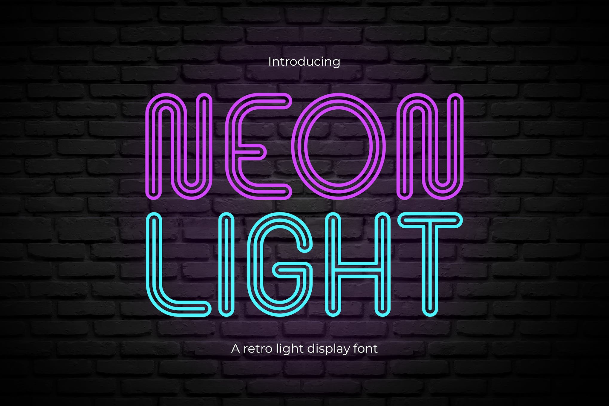 Neon Light Retro Font