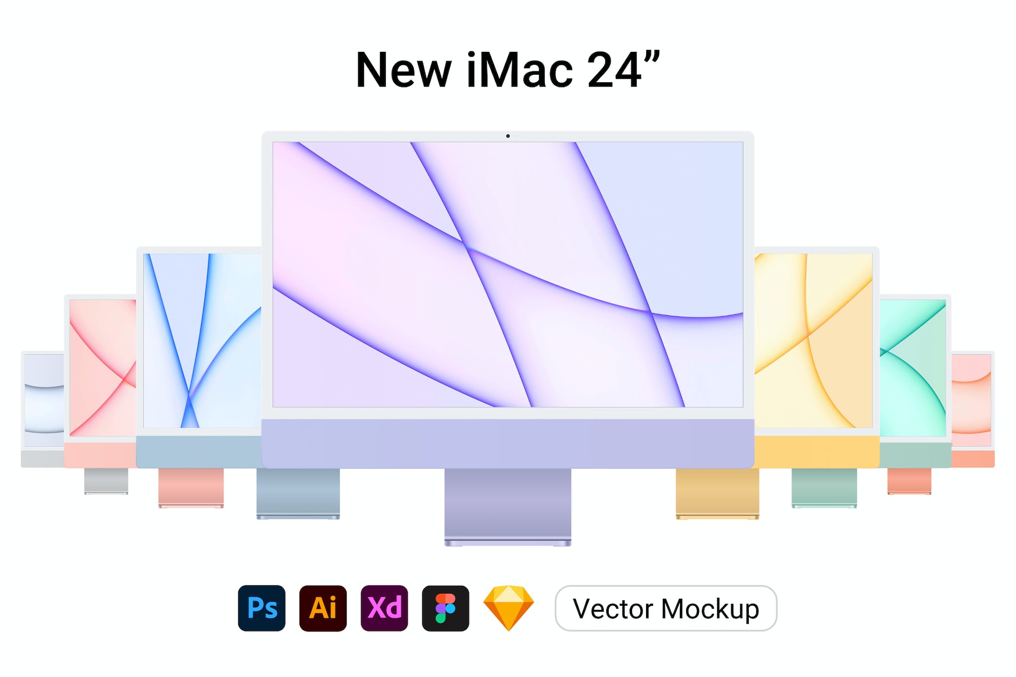 New iMac 24 Vector Mockup for Figma