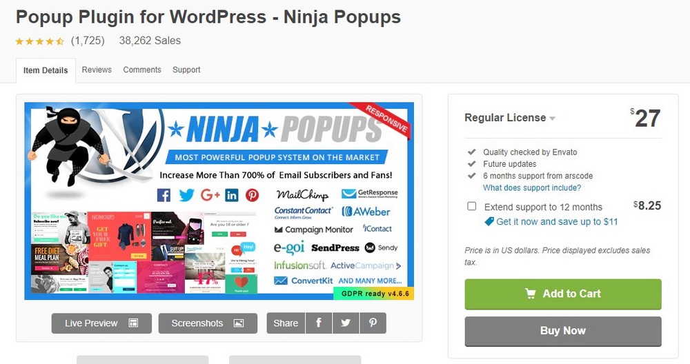 ninja popup