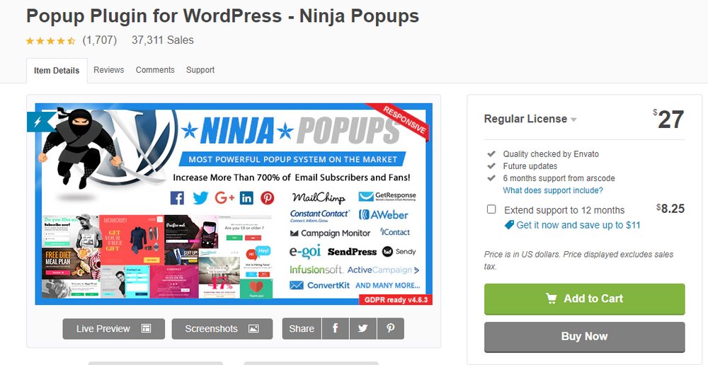 ninja popups