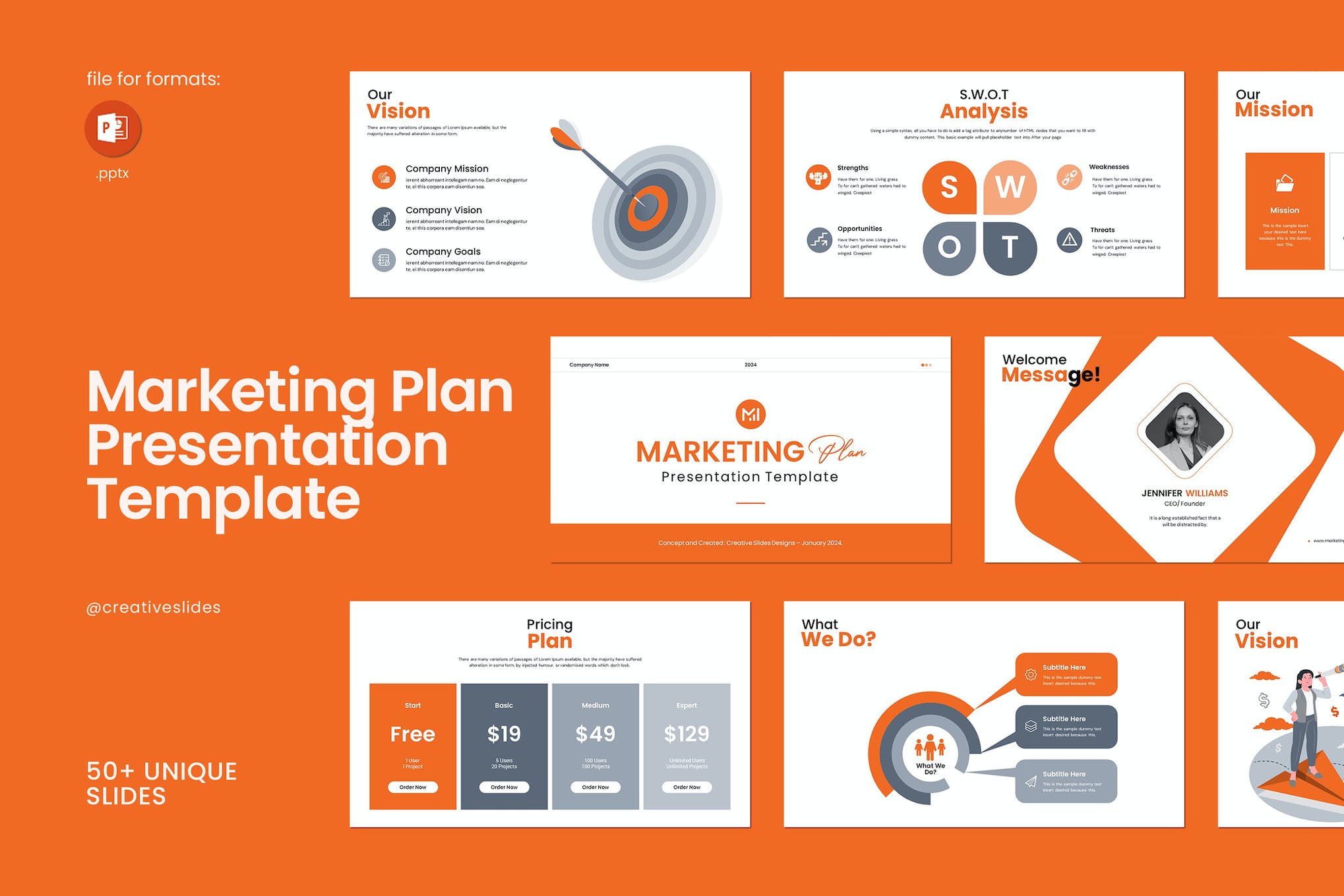 Orange Marketing Plan PowerPoint Template