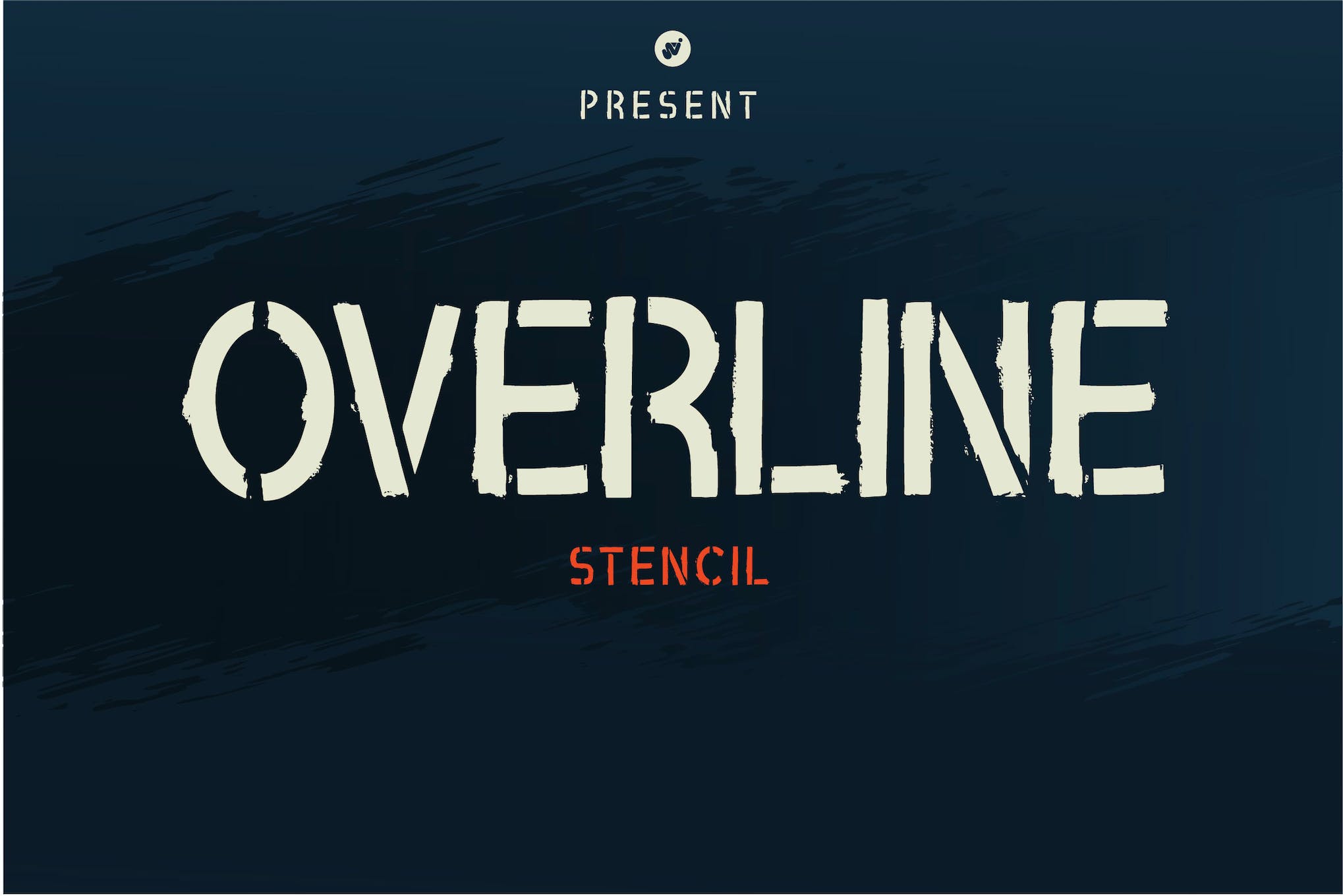 Overline Stencil Font