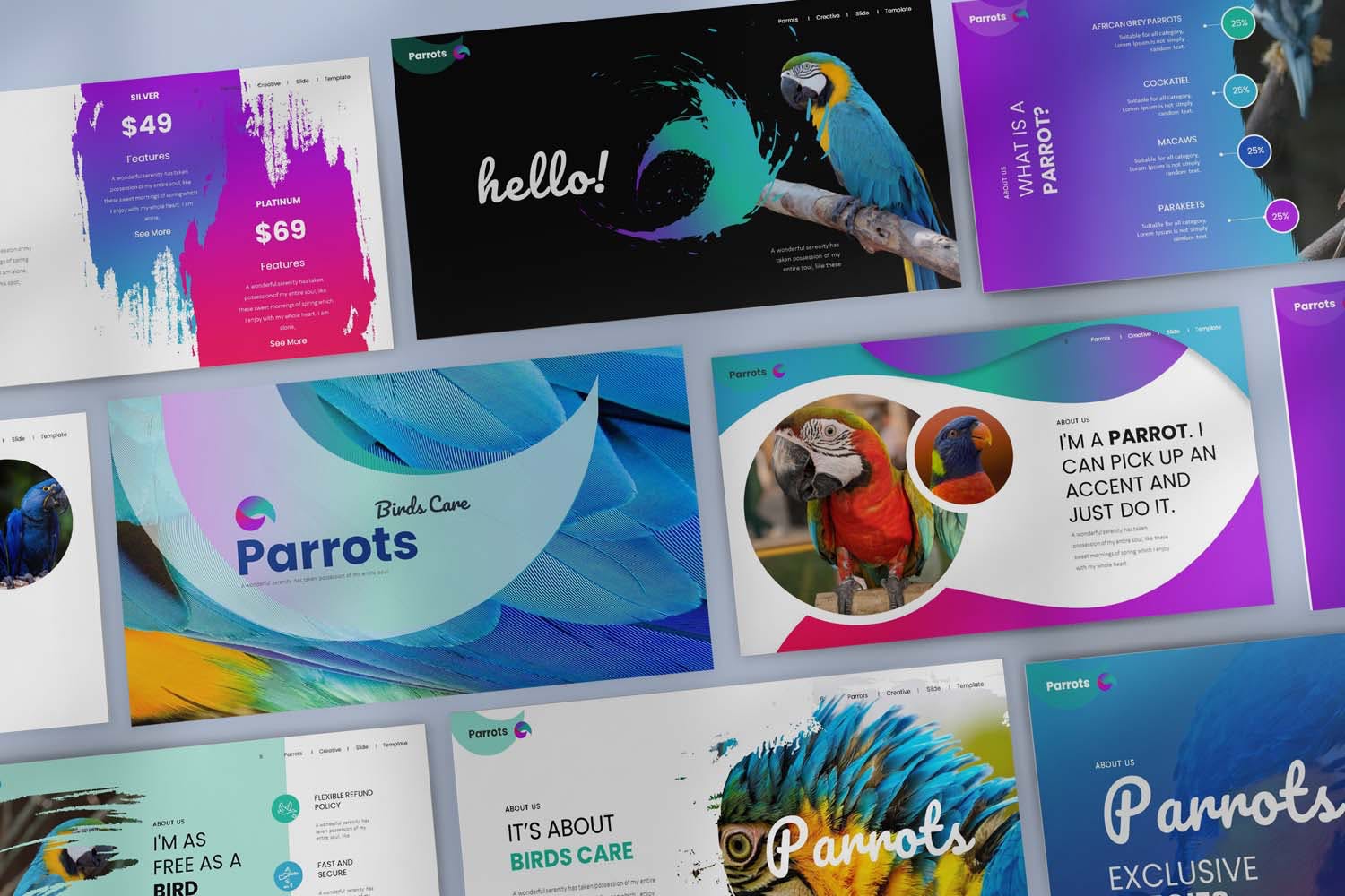 Parrots - Cute & Creative PowerPoint Presentation