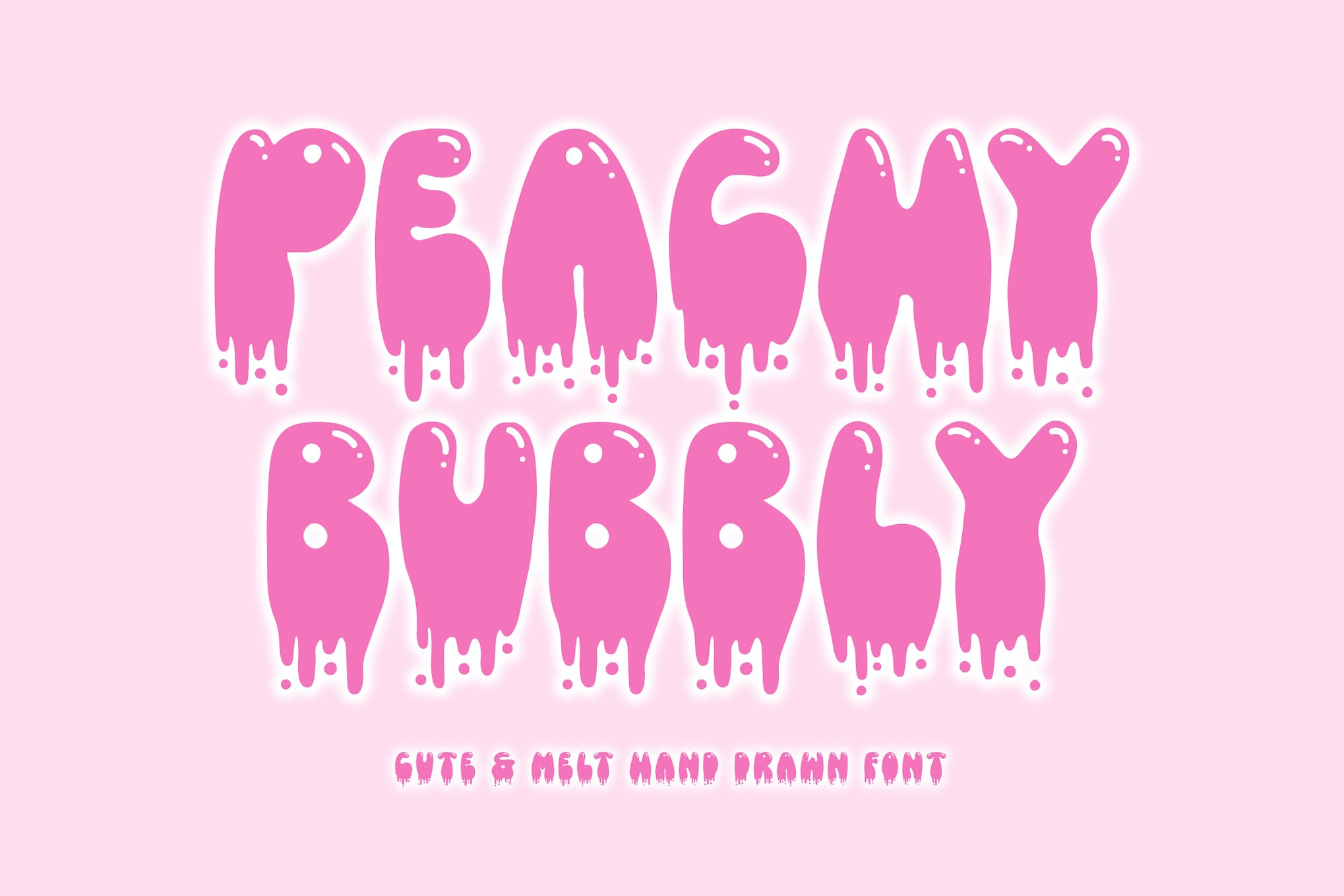 Peachy Bubbly Liquid Font