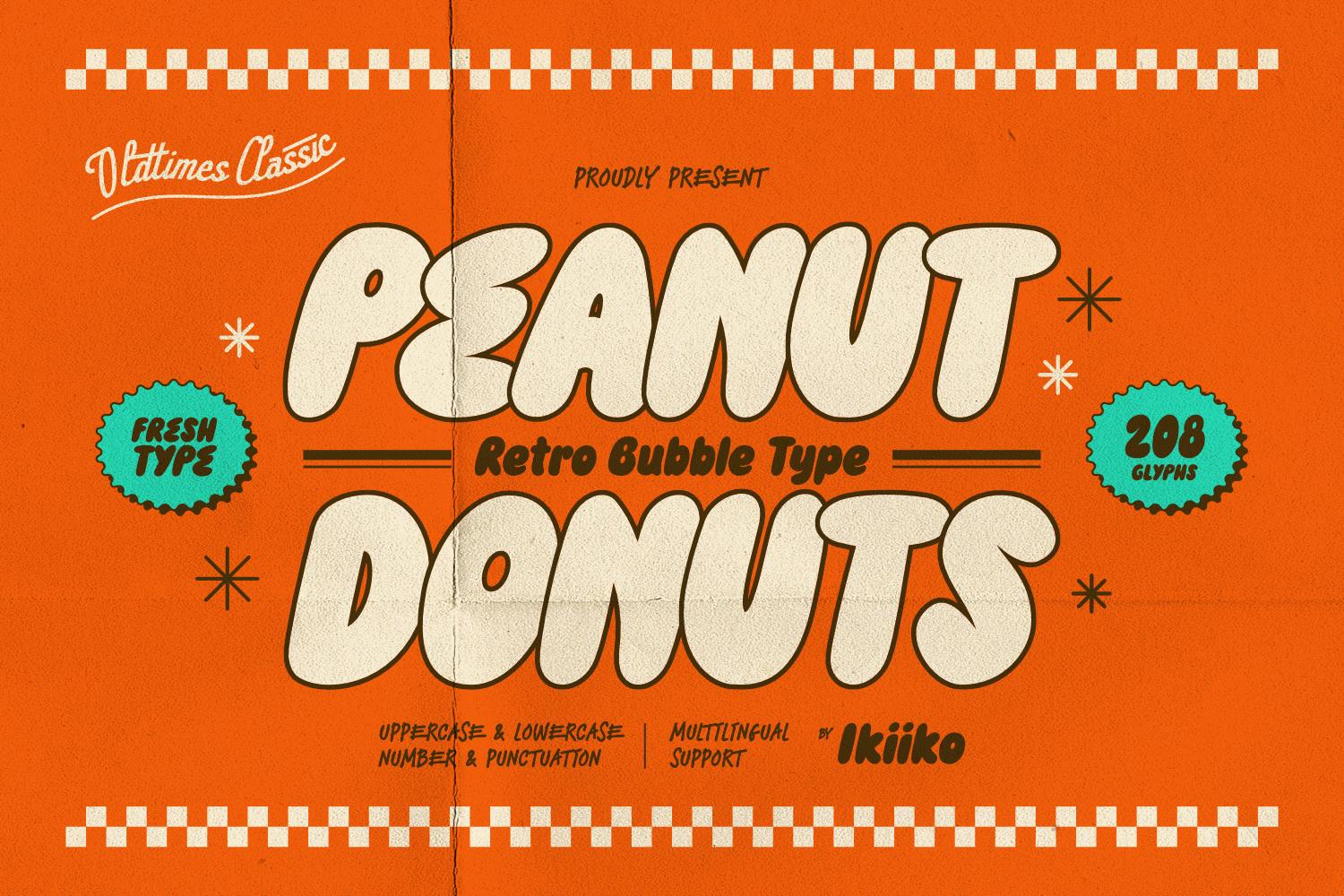 Peanut Donuts - Retro Bubble Font